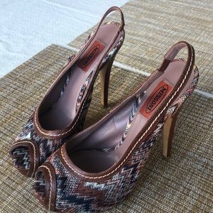 Missoni Sling Back Platform Heels